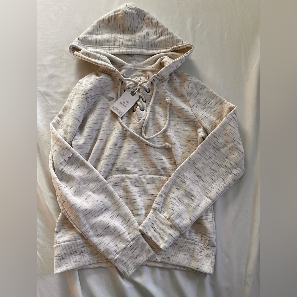 Reflex Light Gray Lace-Up Hoodie